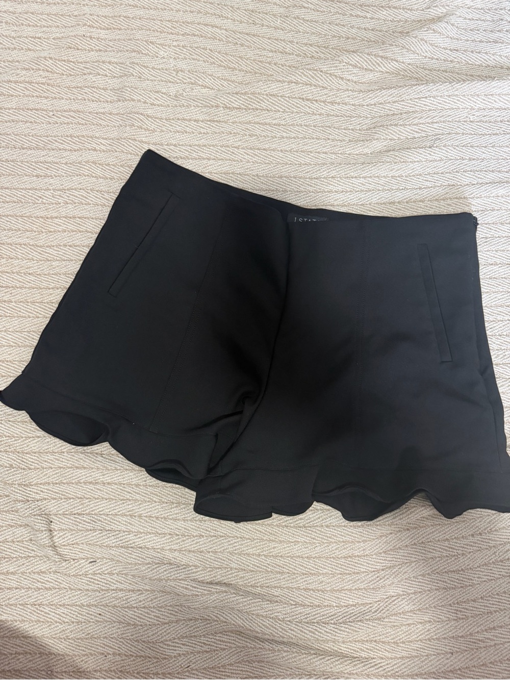1. State Black Scallop-Hem Skort Shorts